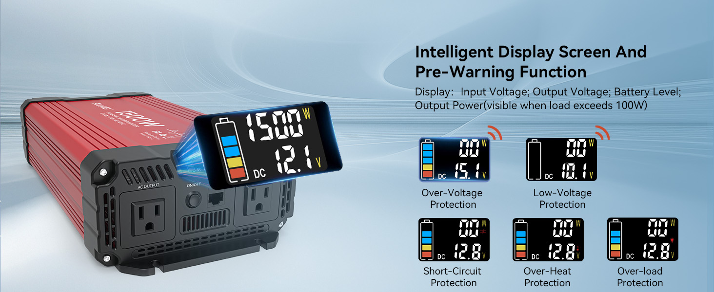1500w pure sine wave inverter with LCD display