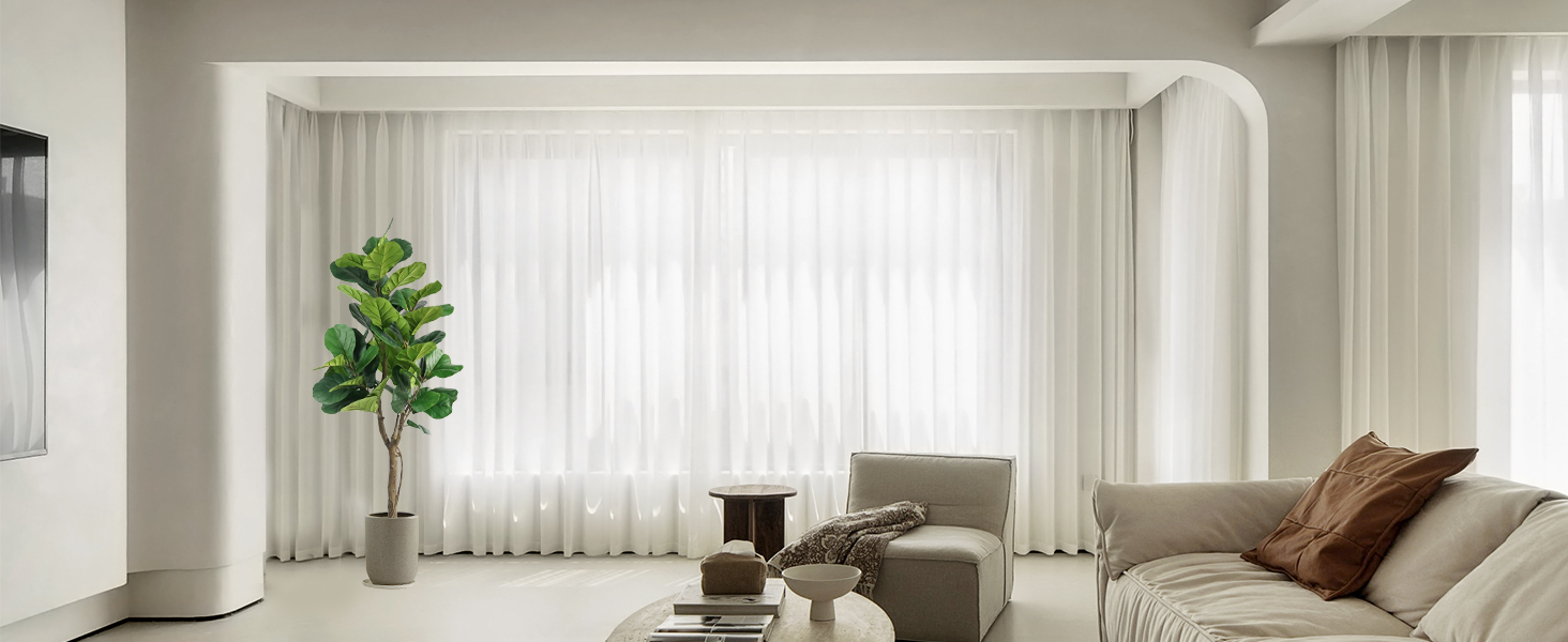 ayoodfo Artificial Fiddle Leaf Fig Tree Fake Tree in Pot