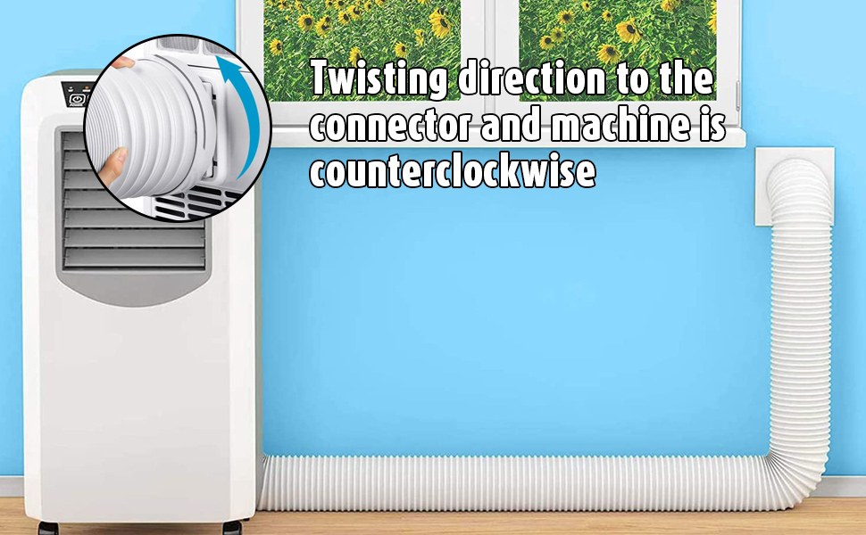 Portable Air Conditioner Hose, AC Hose with 5.9" Diameter, Counter - Extra Long Portable Air Conditioner Hose