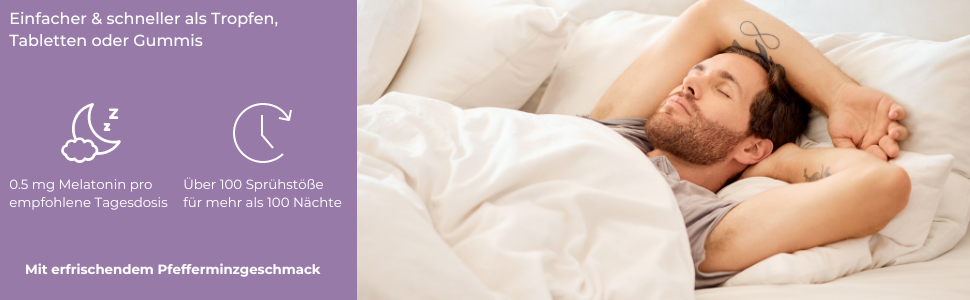 Melatonin Spray, Melatonin hochdosiert, Melatonin Einschlafspray, Einschlafspray