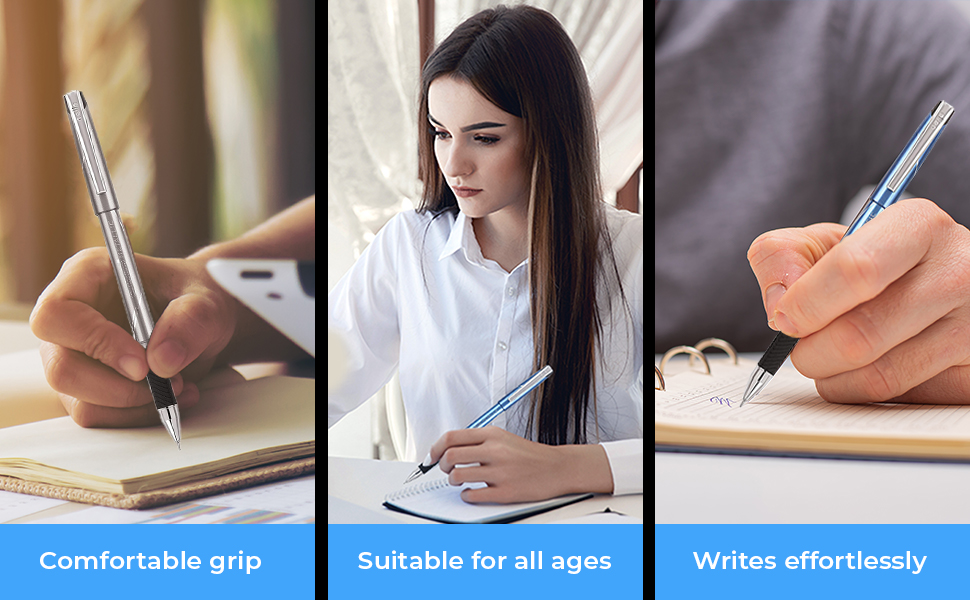 Cello Butterflow Metallic Ball Pen Blue Ball Pens Pack of 10 Ball