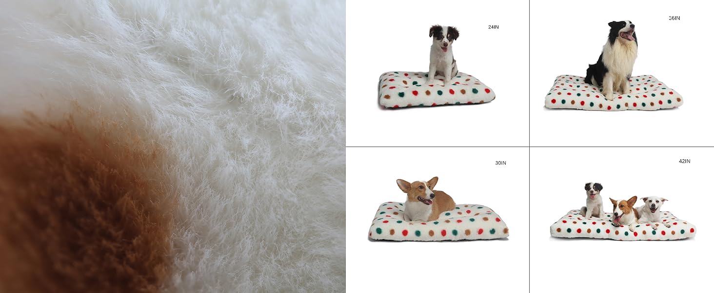 42 Inch Dog Bed Plush and Washable Dog Crate Pad 42x28 for