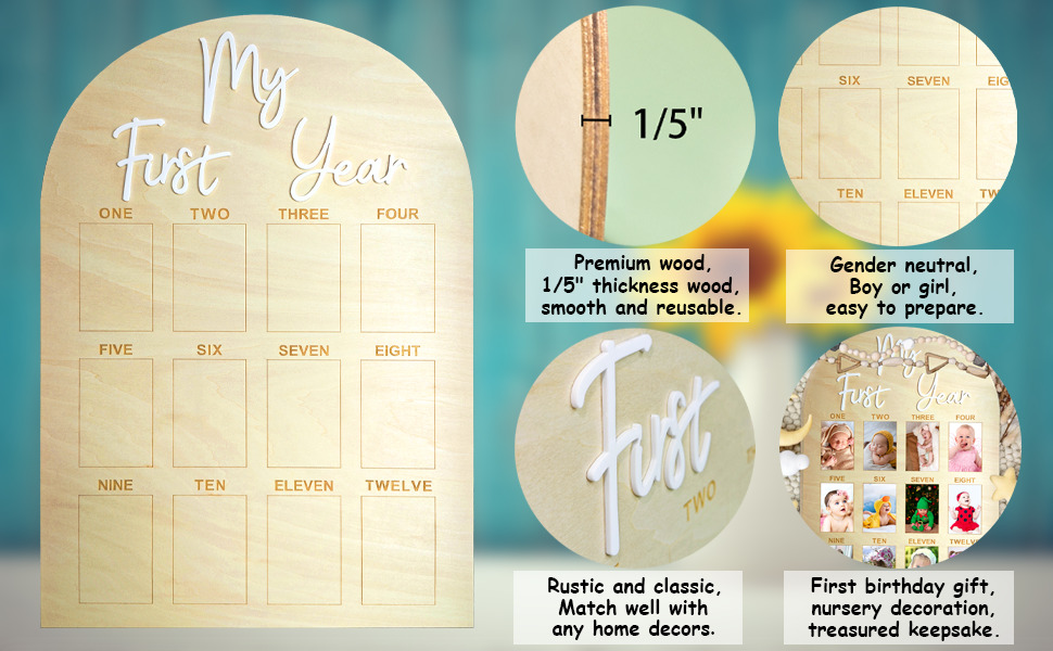 Baby First year Wood Acrylic Sign