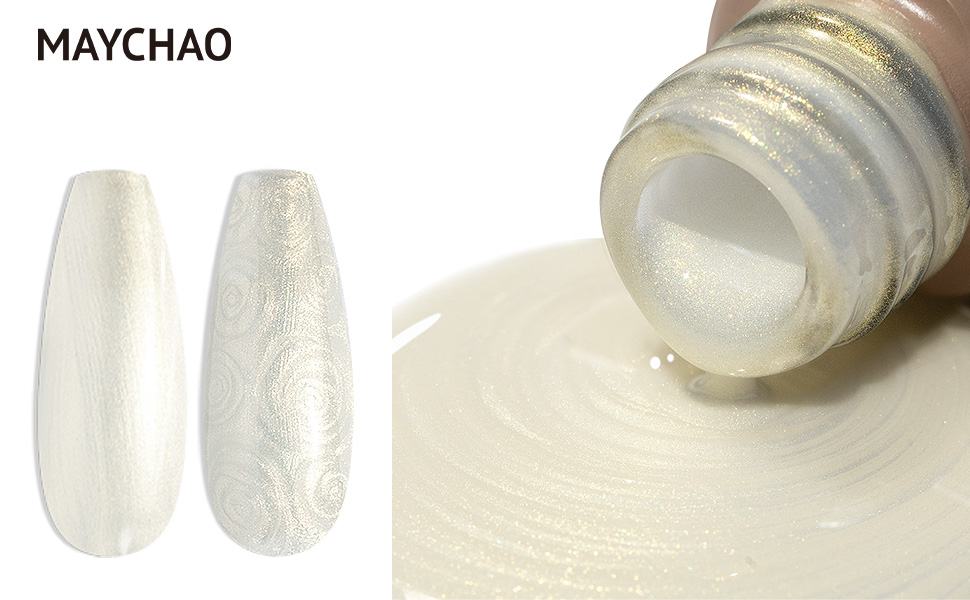 Aurora White Pearl Gel Nail Polish