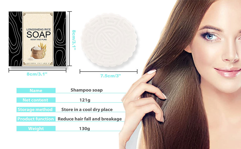 2Pcs Originpro AntiHair Loss Rice Shampoo Bar,Shampoo Soap