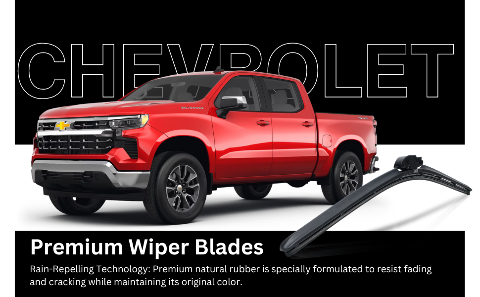 Clix Wipers For Chevy Silverado (22"/22") Chrome Windshield