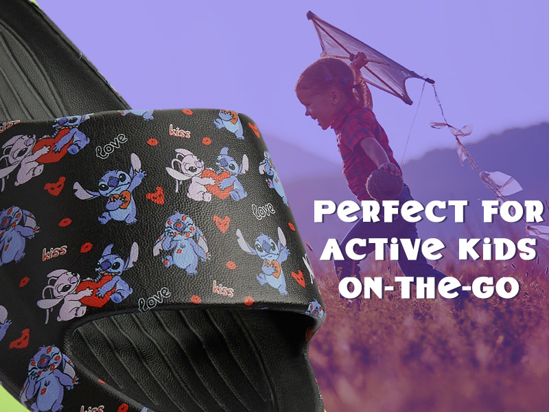 Disney Stitch Girls Sliders, Beach or Pool Shoes for Kids