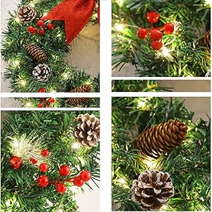 Amazon.co.jp: nacyvcos クリスマスリース 40cm/50cm クリスマス