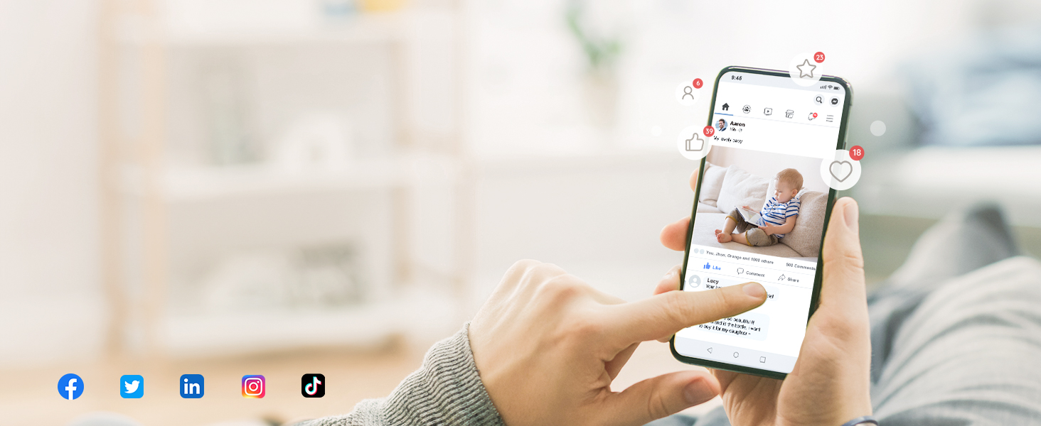 Playback the cute moments of your baby with 2K crystal clear video on the APP and unlimited sharing