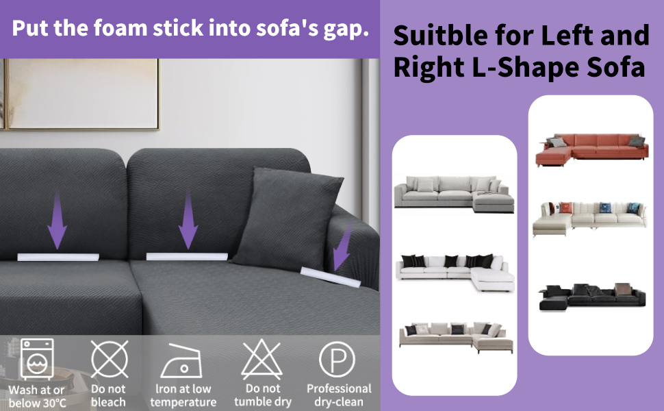 XINEAGE Sectional Couch Covers High Stretch 2 Pieces L