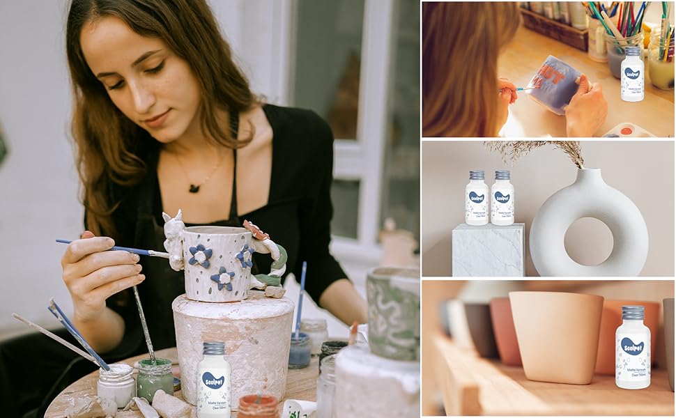 Air Dry Clay Glaze, Clay Varnish for Air Drying Clay, Clear Varnish for