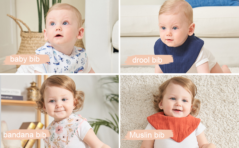 baby bib, drool bib, bandana bib, muslin bib