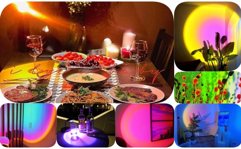 QUIGO Upgraded 10w Sunset Lamp Projector Led Lights Room Decor Night Light Kids Sun/Sunlight