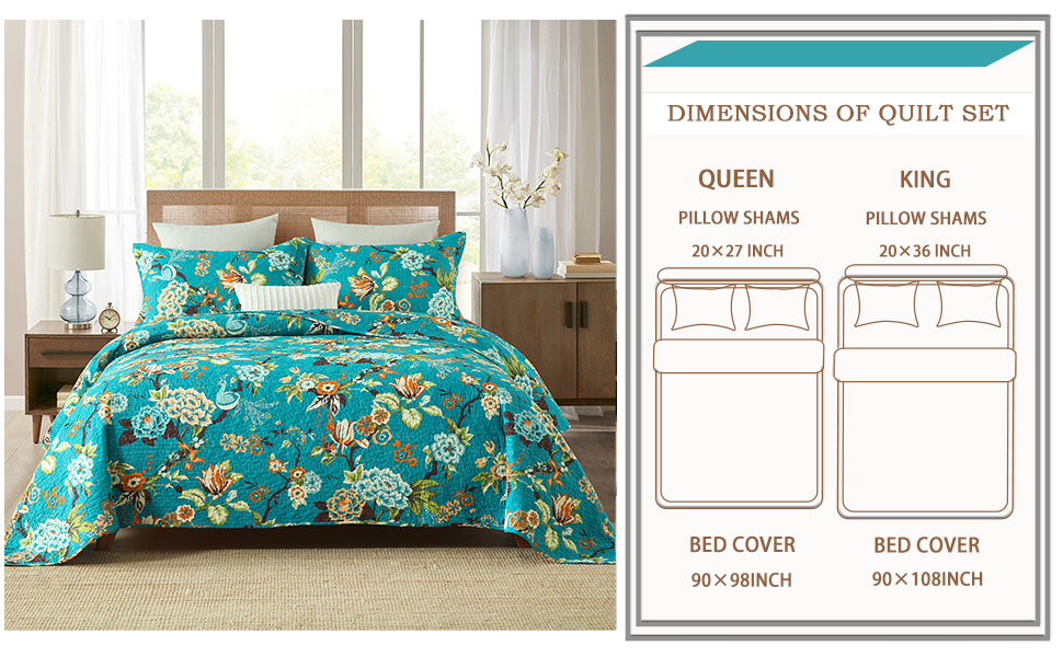 ENASAL Cotton Bedspread Quilt Sets Reversible Bedding
