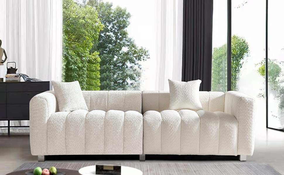 Upholstered Tufted 3 Seat Sofa Couch