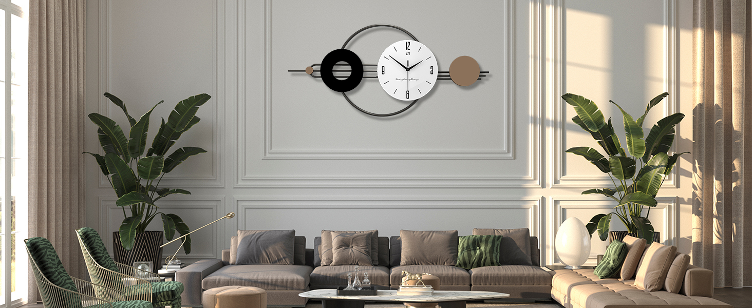 JUJUDA Decorative Wall Clocks for Living Room Decor, Large
