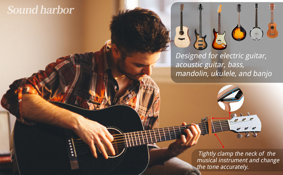 Capo Guitar Capo Rosewood Capo with Guitar Tuner ClipOn