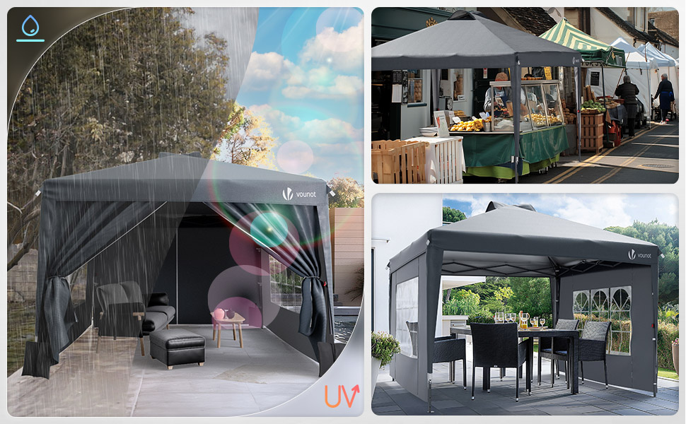 Gazebo pop up grey