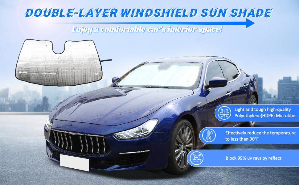 Amazon.com: Car Windshield Sun Shade for Maserati Levante