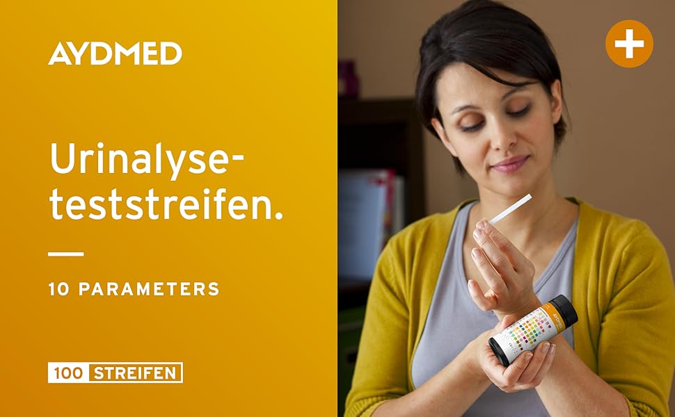 100 x Aydmed Urinanalyse Teststreifen 10 Parameter Urinteststreifen für Leukozyten, Nitrit