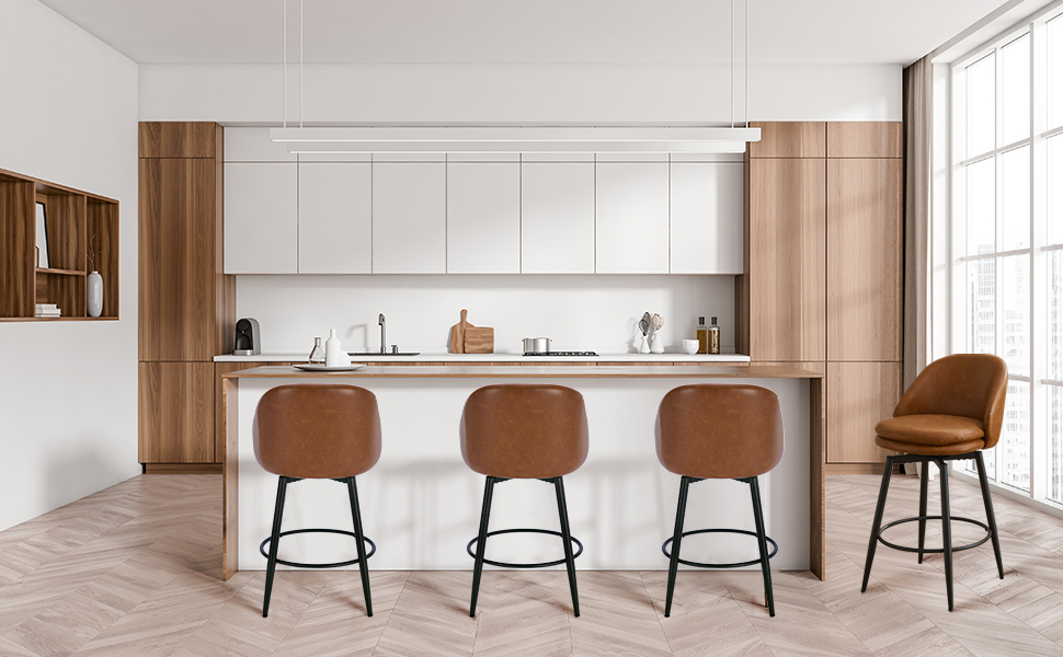 GarveeHome Counter Height Bar Stools Set of 2, 26 Inch