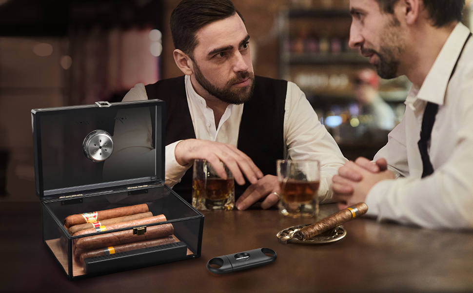 Scotte Cigar Humidors Acrylic Humidor Cigar Box With