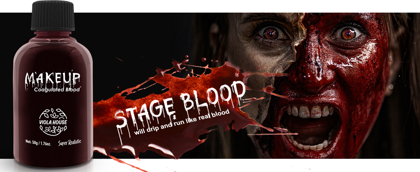 Makeup Coagulated Blood,Professional Realistic Fake Blood Special Effect