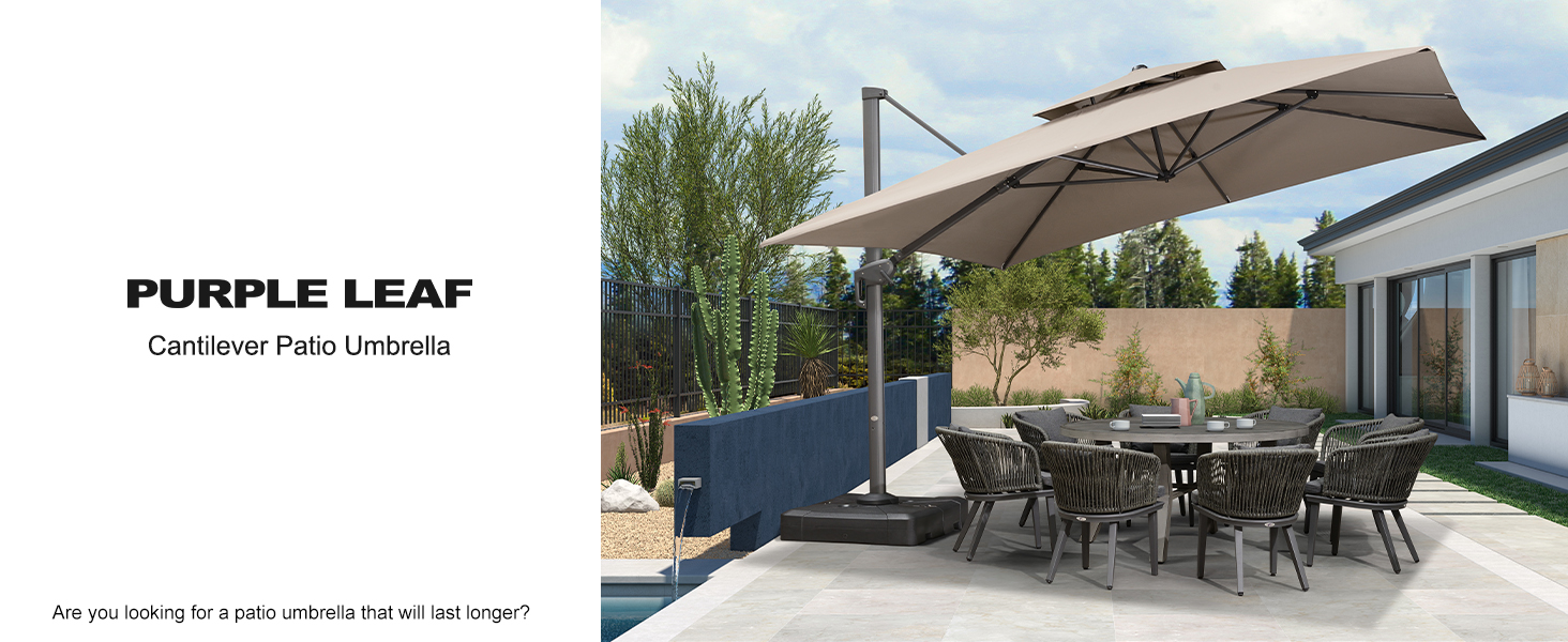 PURPLE LEAF 11 FT Cantilever Patio Umbrella Outdoor