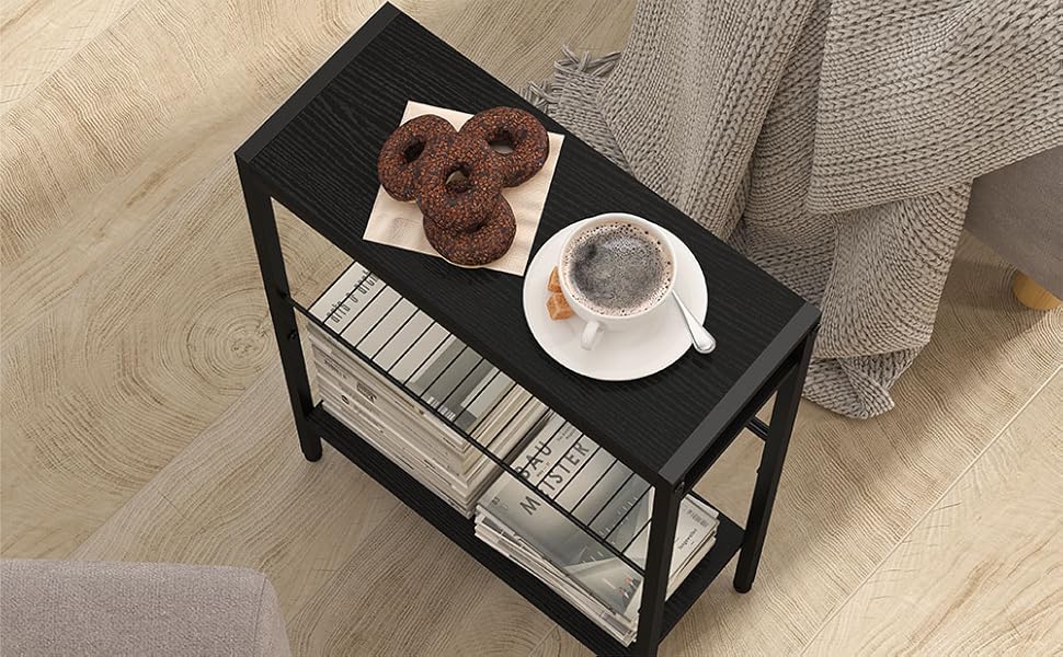 Yusong Small Narrow Side Table for Small Spaces, Slim End Table