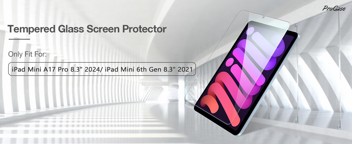 ProCase 1 Pack Screen Protector for iPad Mini A17 Pro 2024 & Mini 6th