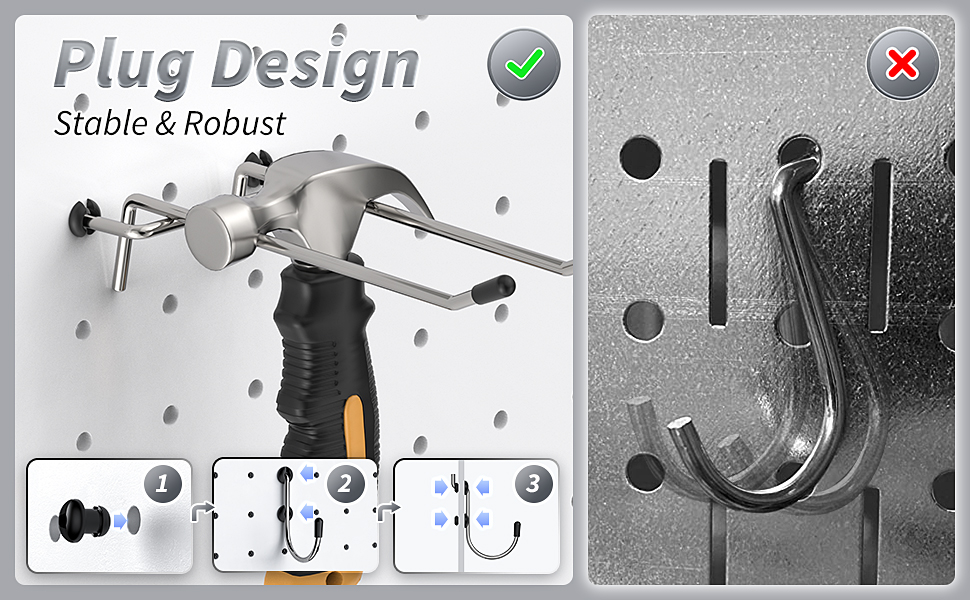 Pegboard Hooks, Pegboard Accessories, 110Pcs Peg Board Organizer Accessories, Peg