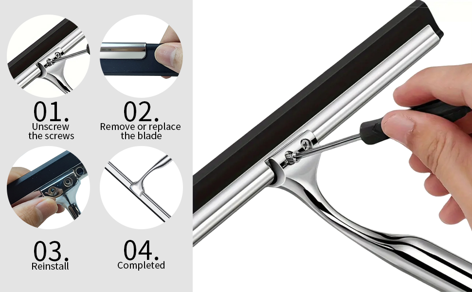 10inch Stainless Steel Shower Squeegee for Glass Doors