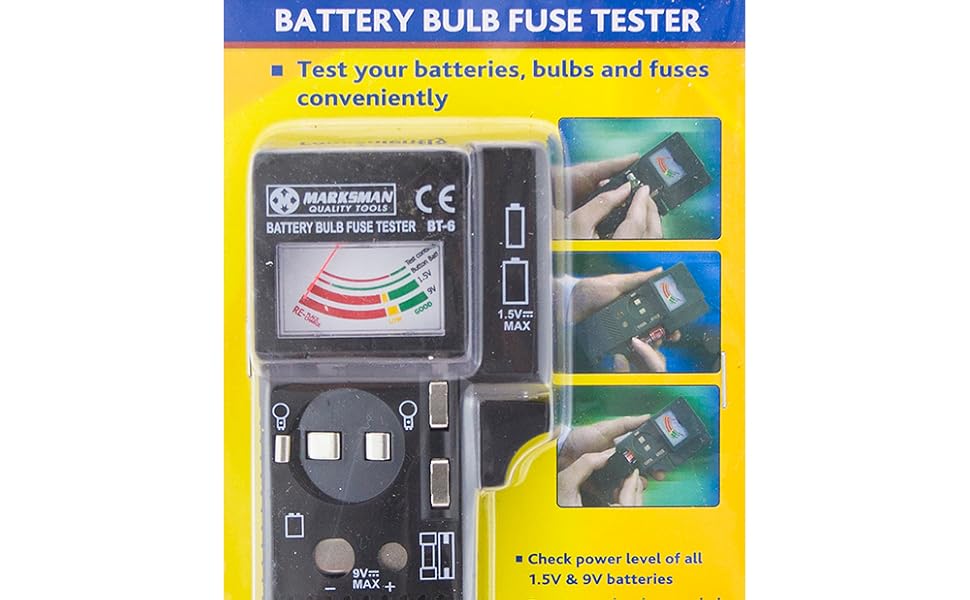 BATTERY, BULB FUSE TESTER 3 IN 1 HOUSE CAR QUICK HANDHELD CHECKER 9V