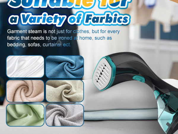 Handheld garment steamer always stays cool on the outside & can be put on any surface. 