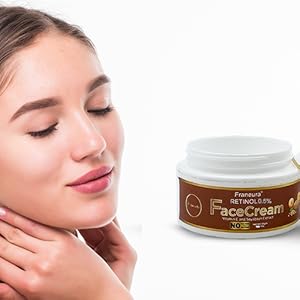 Retinol cream in a white jar, designed to improve skin texture