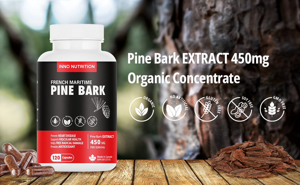 French Maritime Pine Bark Extract Strength 450 mg per Capsule 120