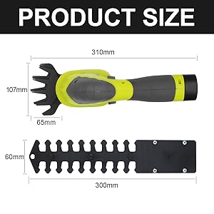 DEWINNER 2 En 1 Cisailles à Gazon,Batterie 7.2V, Largeur De Lame De 100, Pour Couper Les Haies, Les Pelouses, Comprend Un Tailleur Portatif, Une Batterie Et Un Chargeur 14 Poignée ergonomique