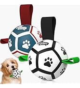 QDAN Small Dog Toys, Puppy Balls, Dog Balls with Straps for Small Breed, Soccer Ball for Dogs, Pu...