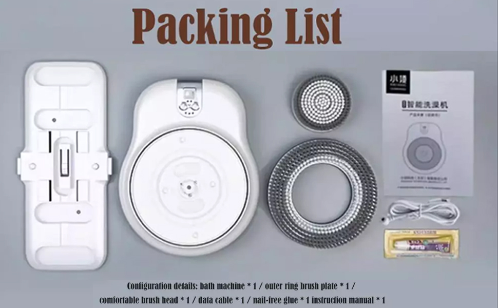 Wall Mounted Electric Back Scrubber Special Mud Brush Head Accessories