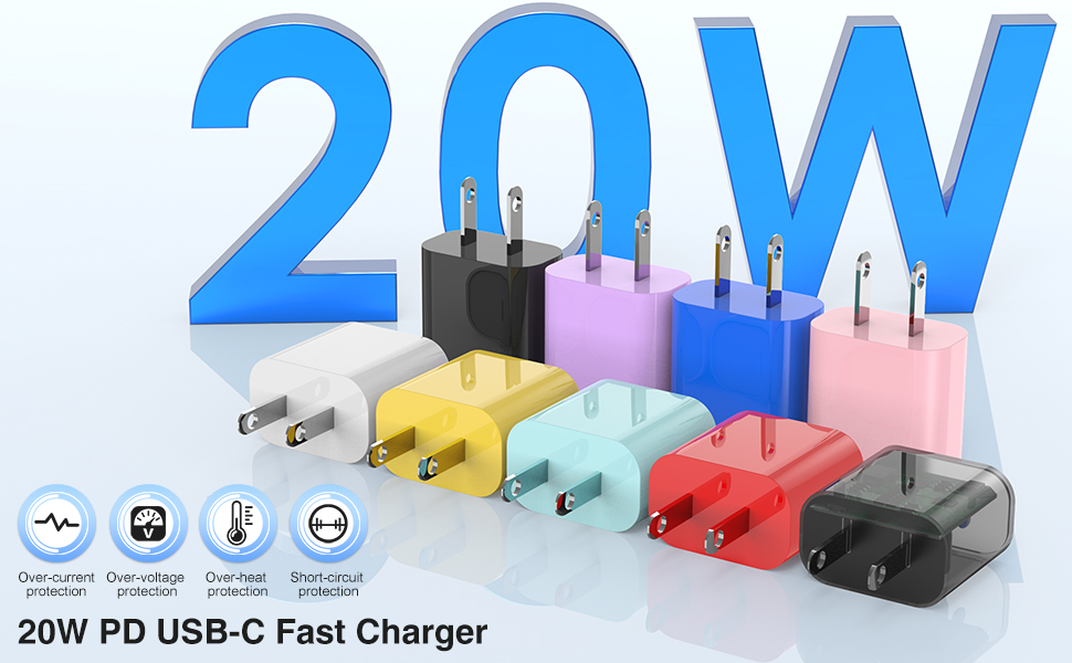 Fast Charger for iphone 14 13 12 11 charger block and cable fast charging iphone  lightning cords