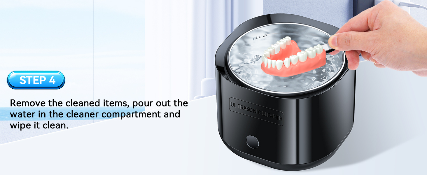 Ultrasonic Retainer Cleaner Denture Cleaning 42kHz