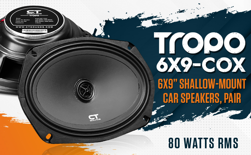 CT Sounds Tropo 6x9” 160 Watt ShallowMount Coaxial Car Speakers Pair Electronics