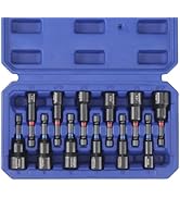 WORKPRO 12PCS 1/4” Magnetic Nut Driver Set, SAE & Metric Hex Nut Driver Set, 8-14mm and 1/4''-9/1...