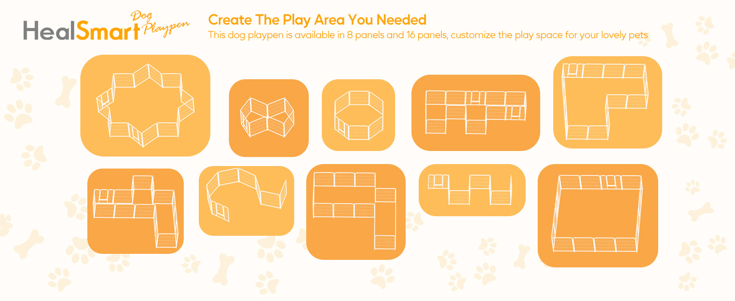 Dog Playpen 40 Inch 8 Panels, Heavy Duty Metal Pet Playpen