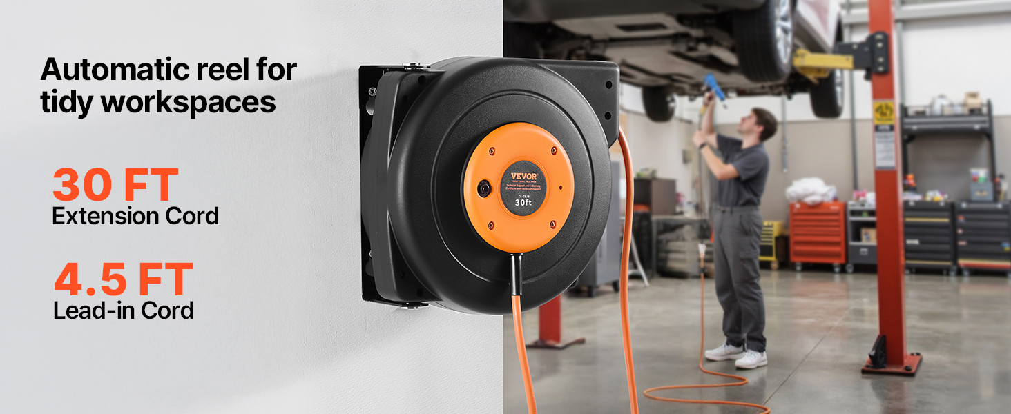 retractable extension cord reel