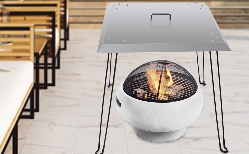 24 x 24 x 24 Inch Fire Pit Heat Deflector