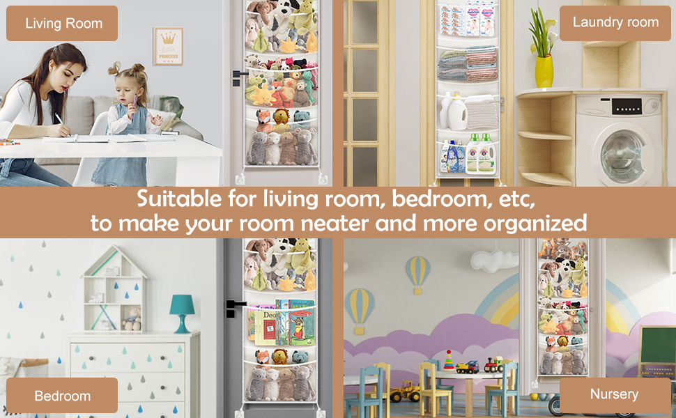 trydream Stuffed Animal Storage, Over Door Organizer 4