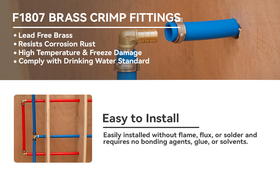 GUOFIS 30 Pack Pex Fittings 1/2 Inch Elbow,Brass 90 Degree Elbows