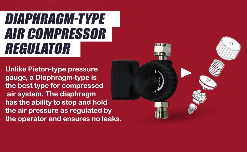 LE LEMATEC Digital Air Pressure Regulator, 1/4Inch NPT Diaphragm