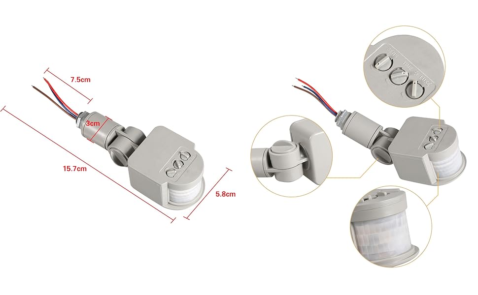New LED Outdoor 90~250V 180 Degree Security Infrared PIR